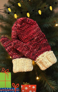 Luxury Hand knit wool mittens red Christmas gift hygge classy women adult warm winter fashion soft teens valentine gift
