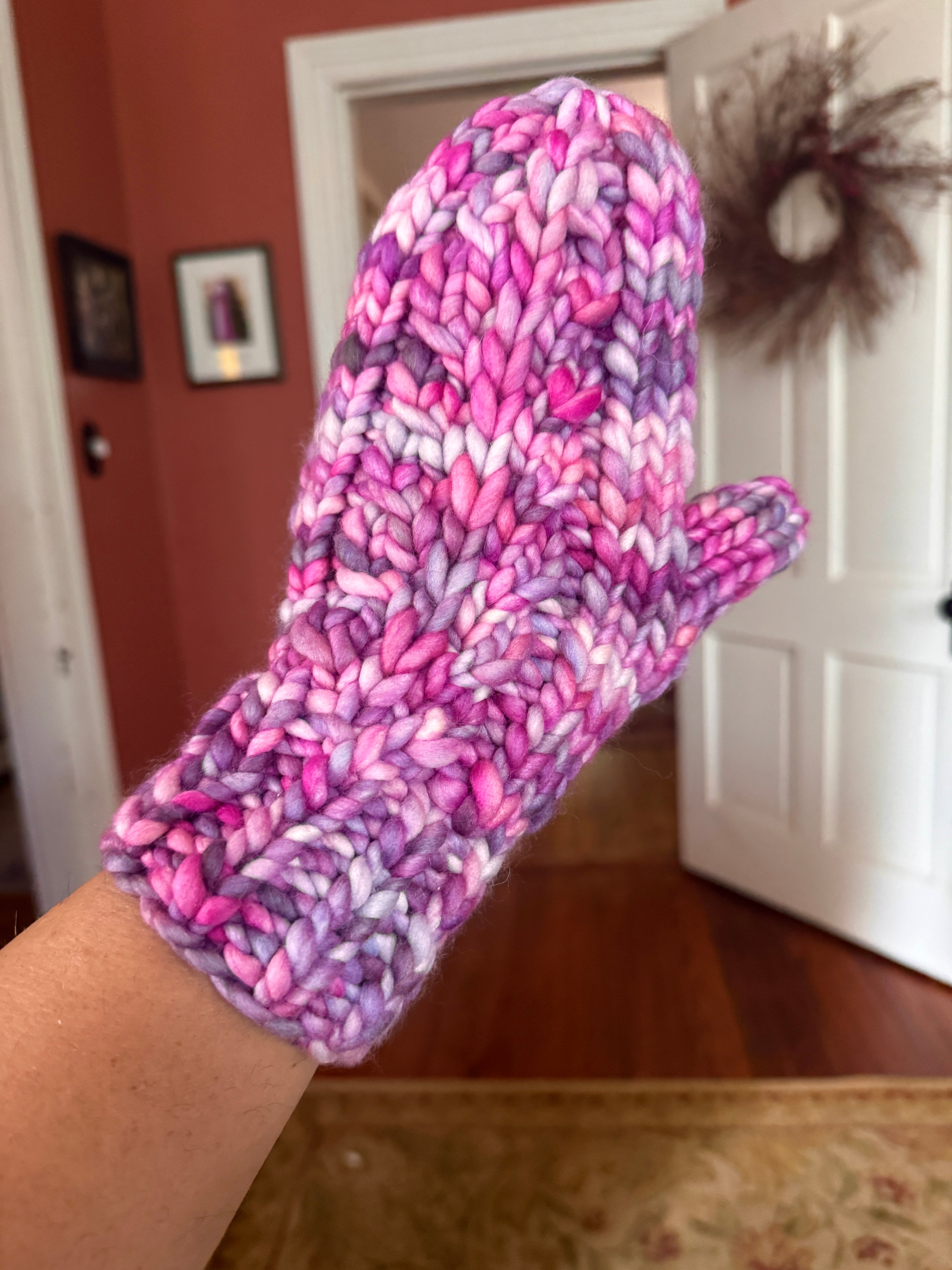 Luxury Hand knit merino wool mittens hygge classy women adult warm winter fashion soft teens gift