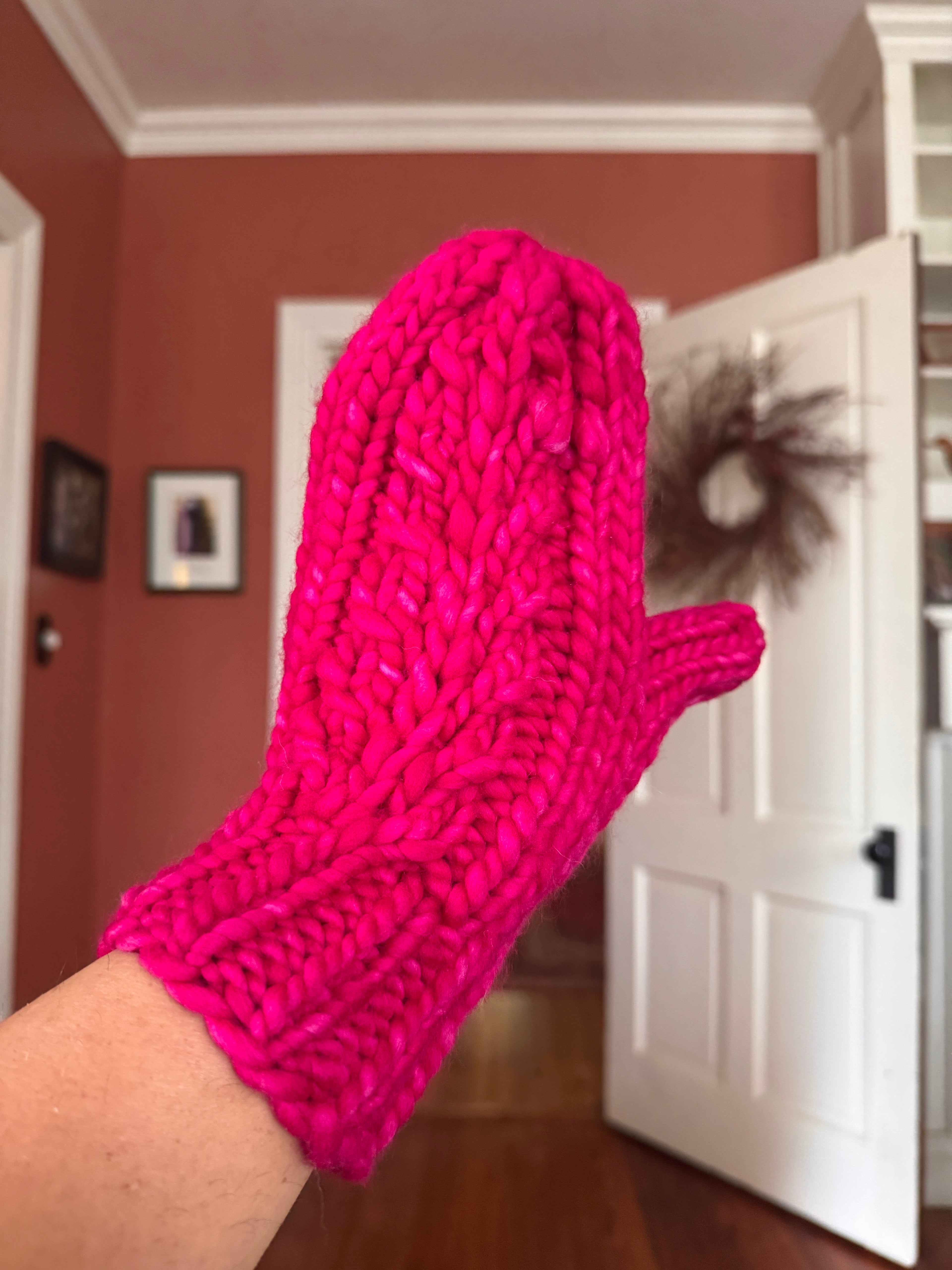 Luxury Hand knit merino wool mittens hygge classy women adult warm winter fashion soft teens gift