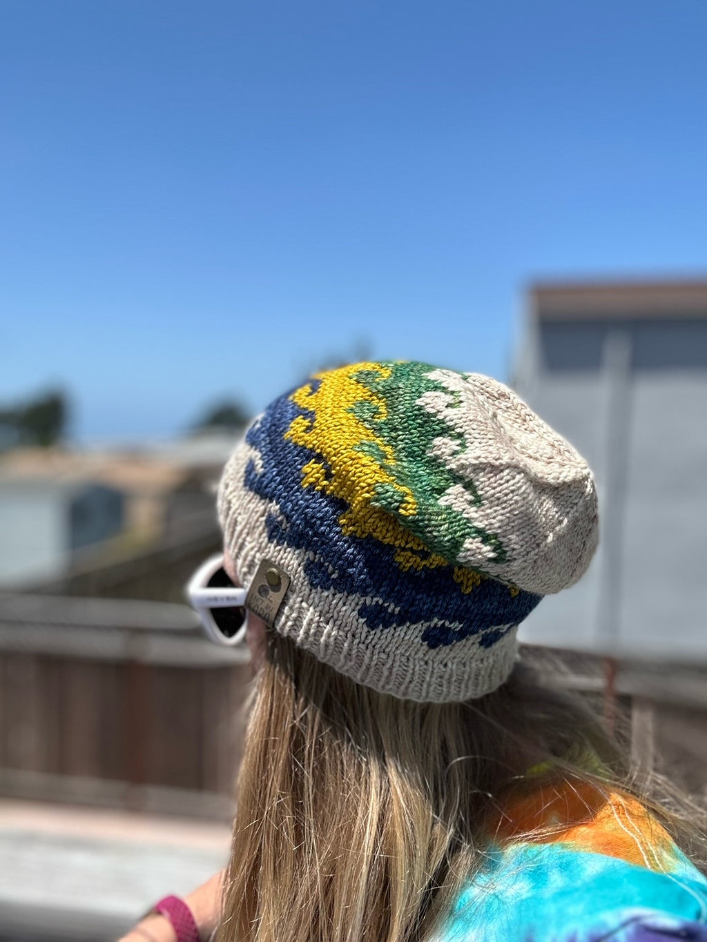 The Seascape Beanie Knitting PATTERN colorwork fair isle ocean waves dk weight
