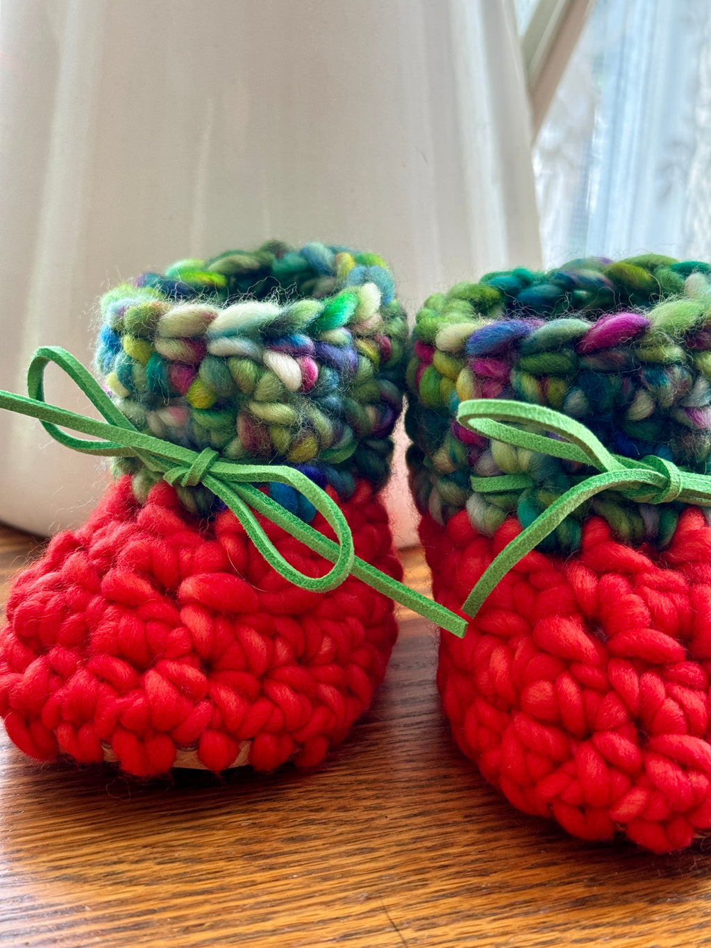 Luxury newborn crochet merino booties fall baby shower gift new mom cute hello pumpkin bright orange