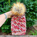 Luxury hand knit 100% merino wool womens winter hand knit pom pom hat beanie slow fashion