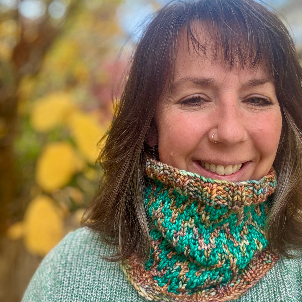 The Find Your Way Cowl hand knit women's luxury neck warmer 100% merino wool