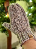 Luxury Hand knit merino wool mittens hygge classy women adult warm winter fashion soft teens gift