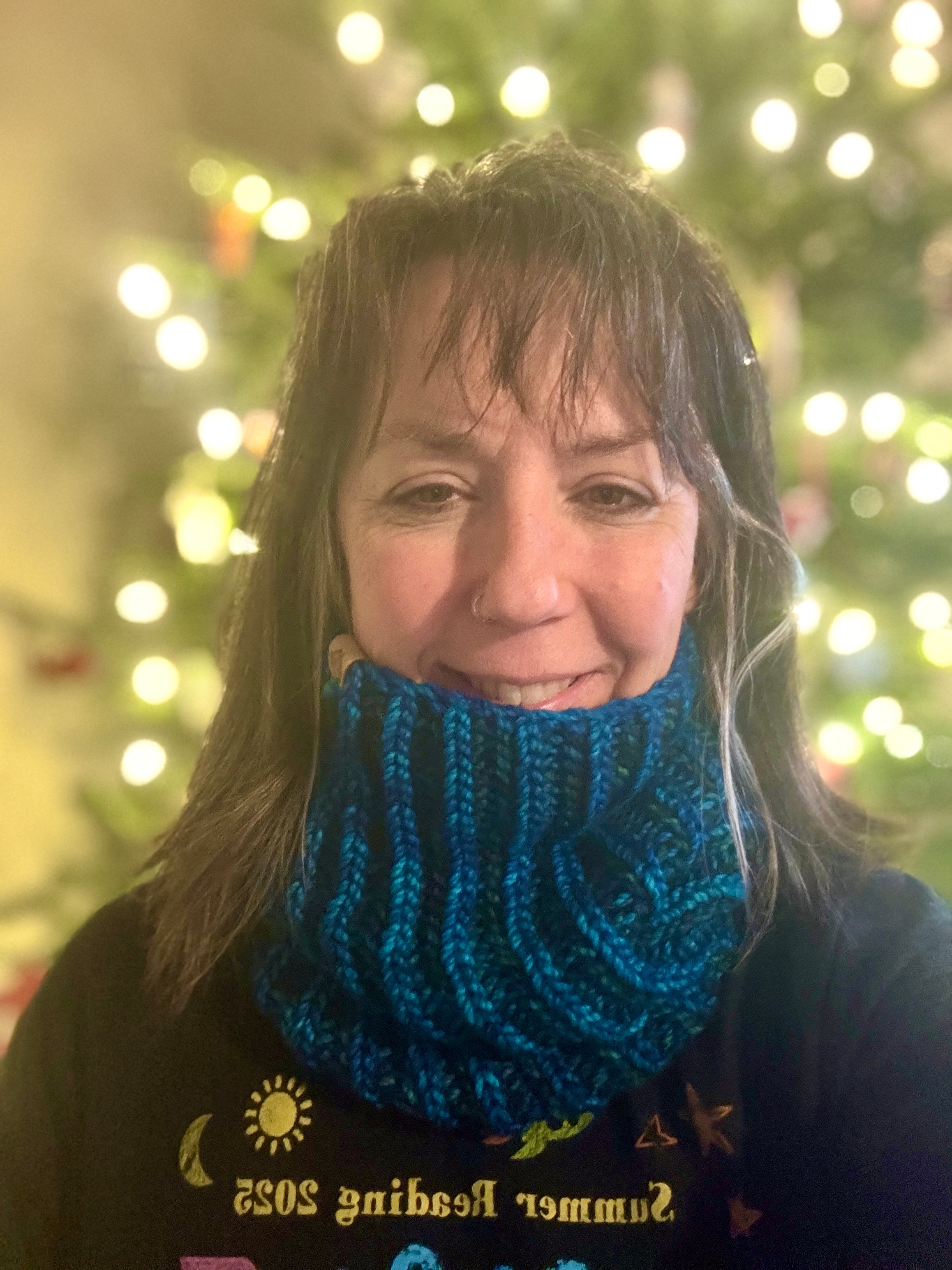 Luxury hand knit with hand dyed merino wool cowl winter accessories warm neck fashion cozy reversible