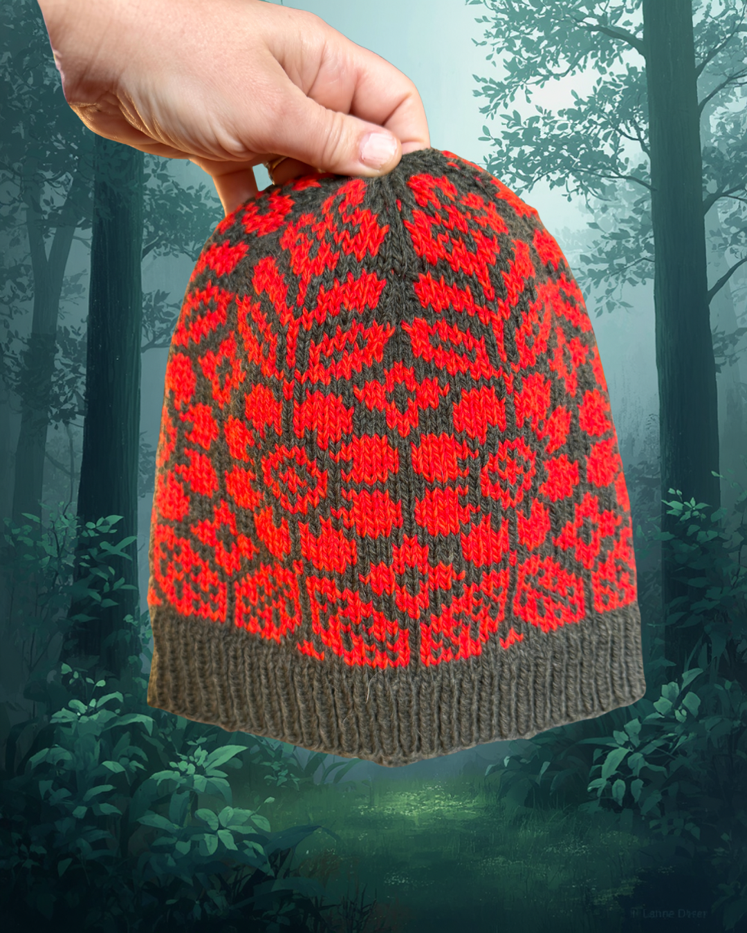 Luxury women's hand knit flower beanie wool slow fashion gift fair isle