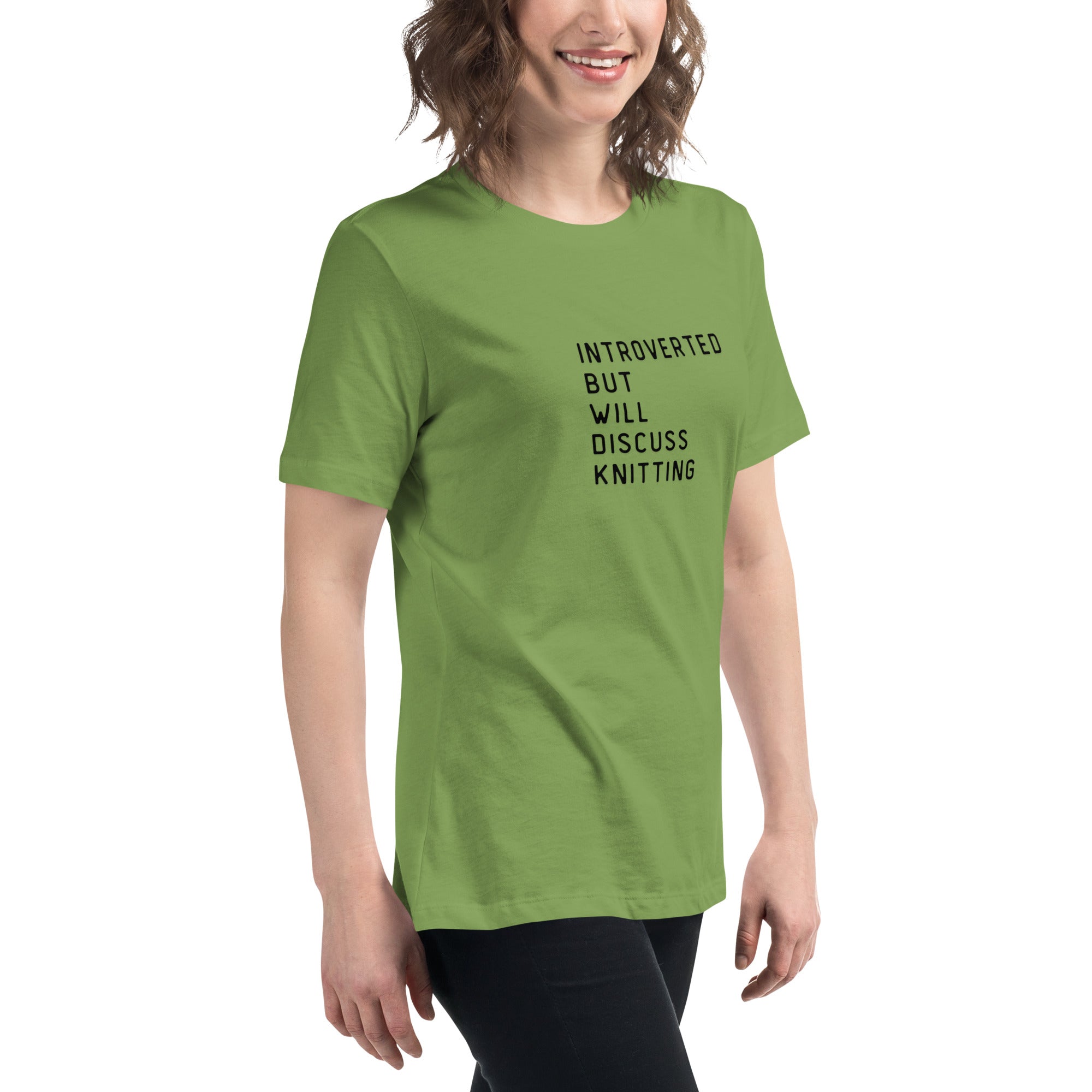 Introverted but will discuss knitting Women's Relaxed T-Shirt
