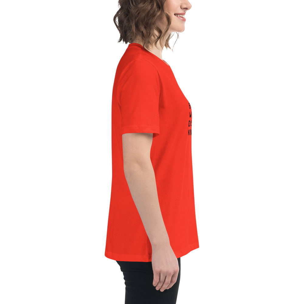 Introverted but will discuss knitting Women's Relaxed T-Shirt