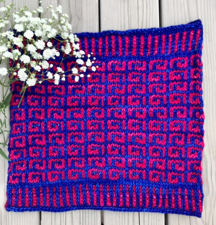 The Curlicue Cowl Knitting PATTERN mosaic colorwork
