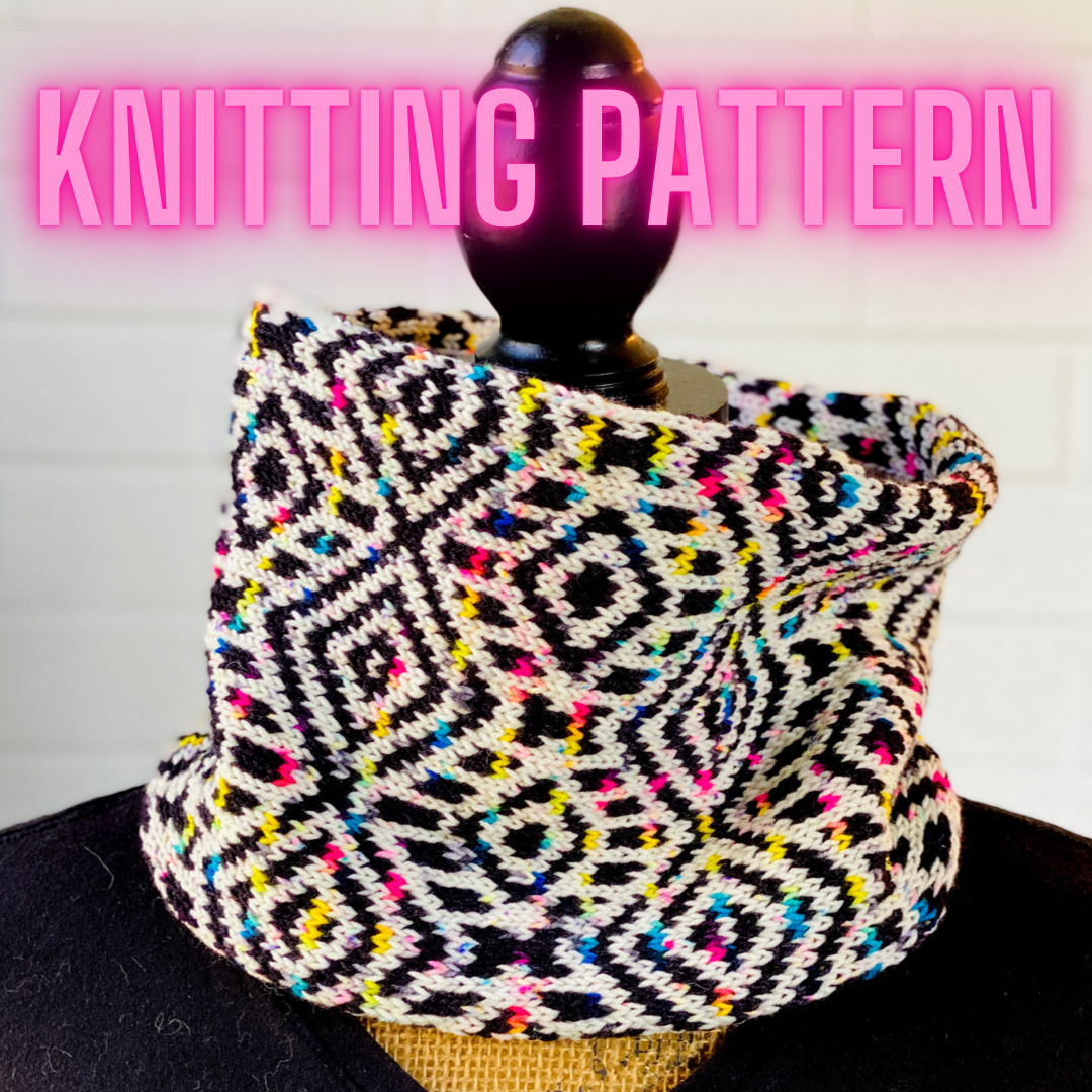Eye in the Sky Cowl Knitting PATTERN colorwork fair isle