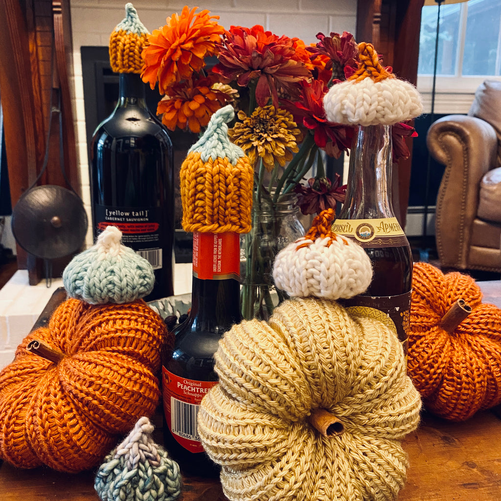 Heirloom Pumpkin Bitties KNITTING PATTERN fun stash buster holiday fall decor winter cute
