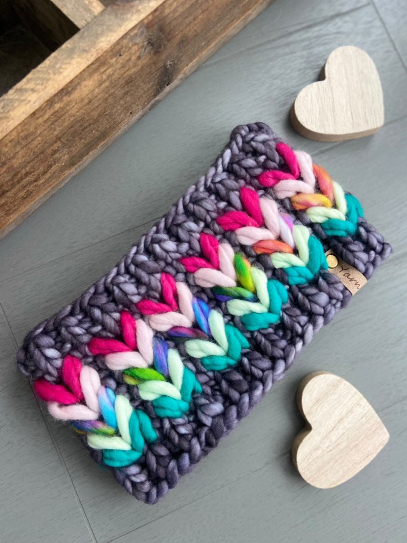 The Heartbreaker Earwarmer with bonus coffee cozy digital knitting super bulky PATTERN