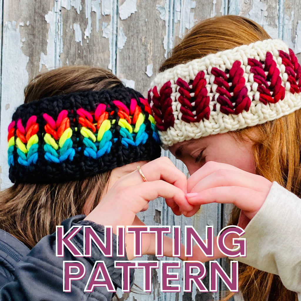 The Heartbreaker Earwarmer with bonus coffee cozy digital knitting super bulky PATTERN