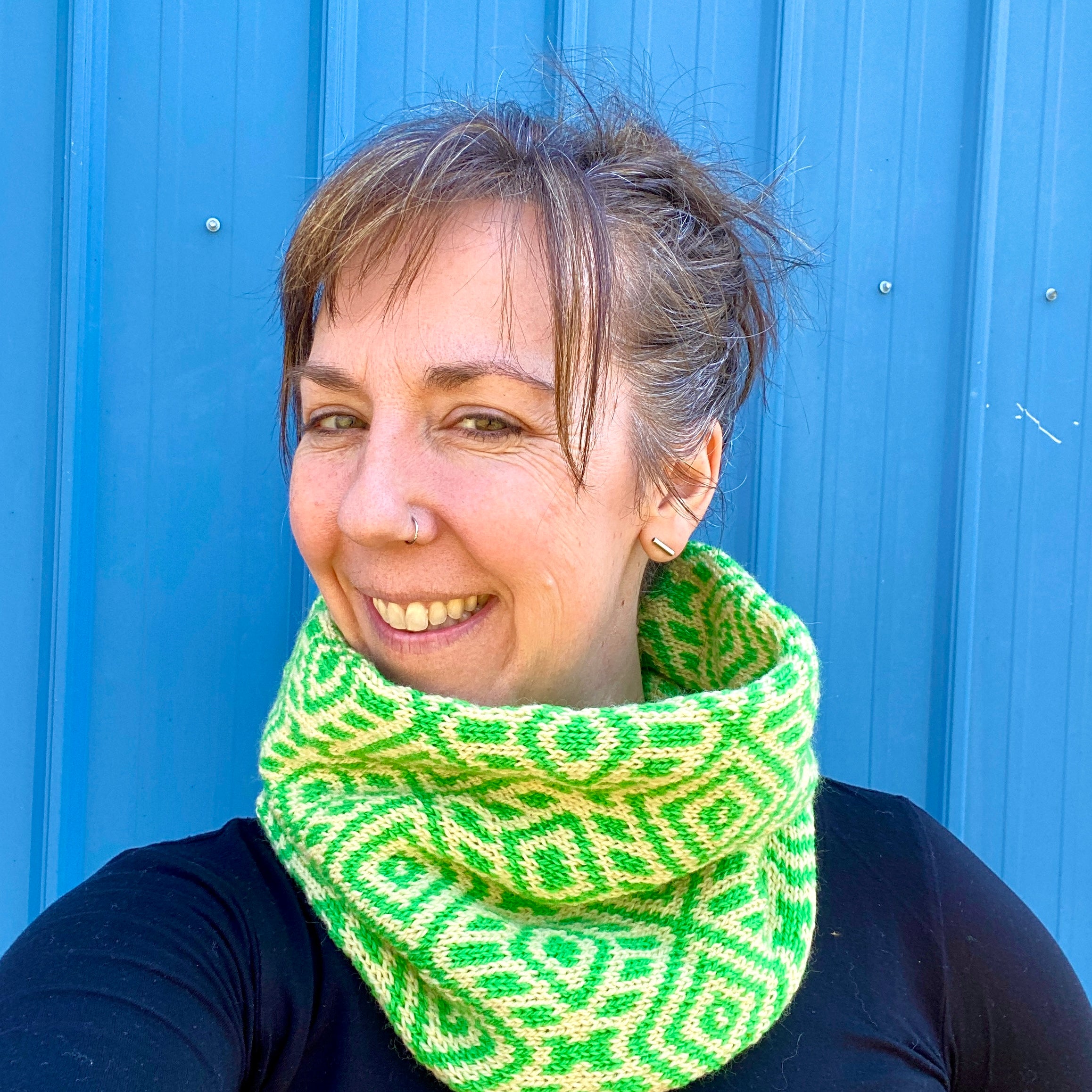 Hand knit women's luxury neck warmer 100% merino wool hand dyed cozy one of a kind