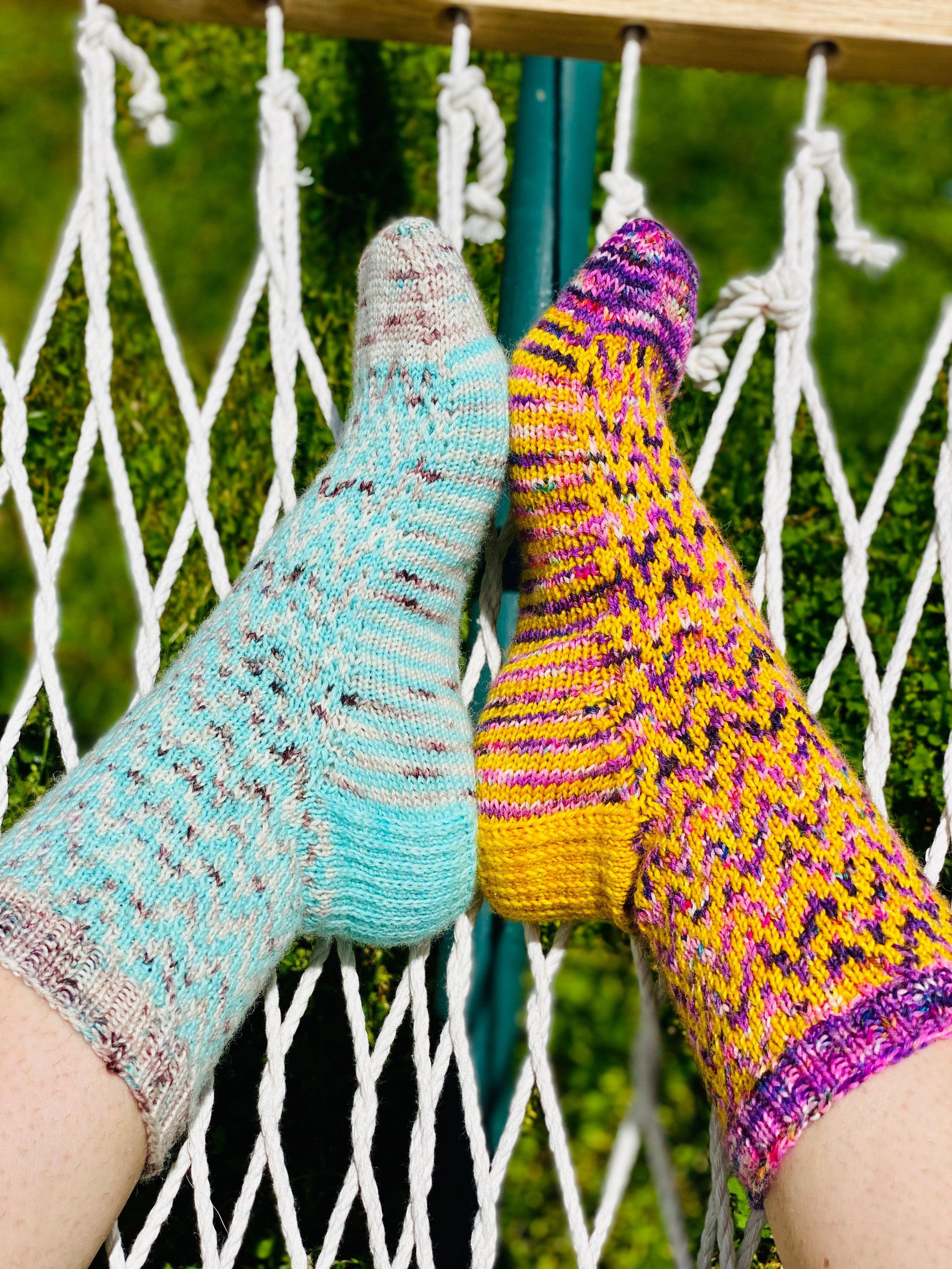 Find Your Way Back into Society Socks Knitting PATTERN mosaic colorwork