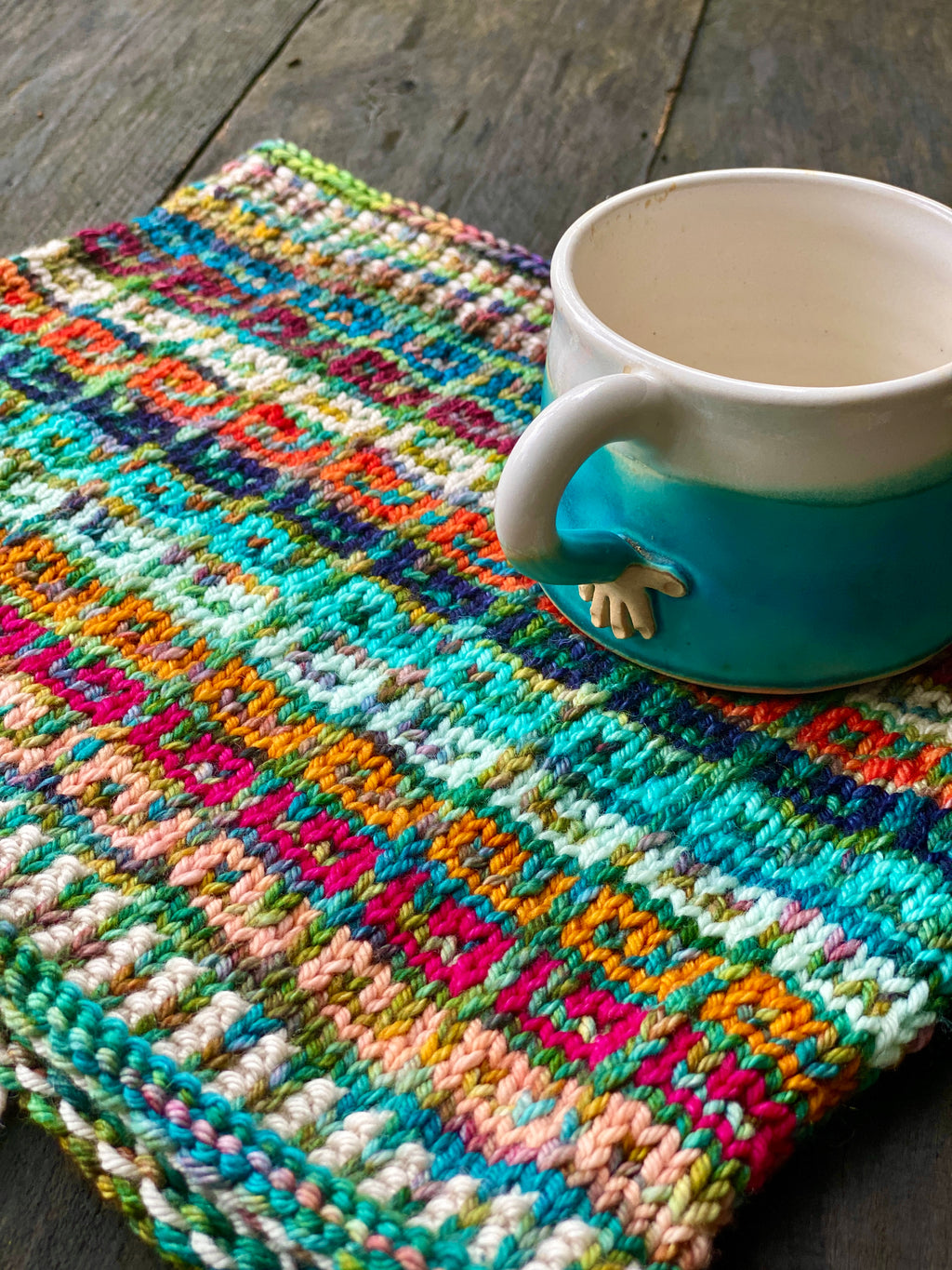 The Curlicue Cowl Knitting PATTERN mosaic colorwork