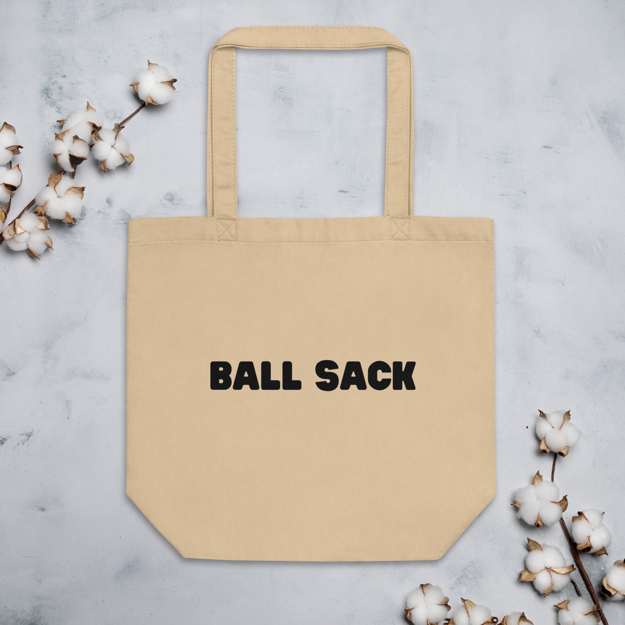 MADE TO ORDER Ball Sack project bag knitters crocheters funny yarn fiber artist Eco Tote Bag